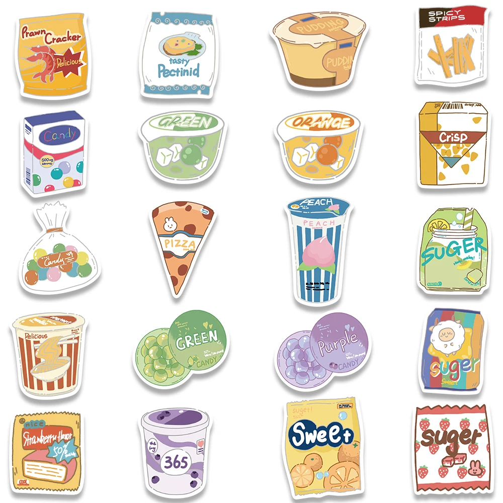 550 Kawaii Food Stickers Pack – Cute Cartoon Snack & Dessert Vinyl Stickers For Water Bottles, Journaling, Scrapbooking, Laptops, Phones & DIY Crafts – Waterproof & Aesthetic