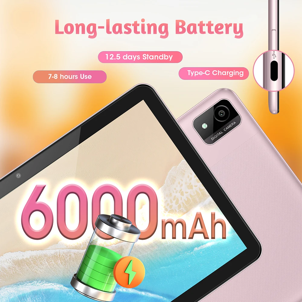 Upgraded Kids Tablet weelikeit 10" Android 14 Tablet for Kids 8GB (4+4) 128GB 6000mAh Dual Cam Great Tablet for Toddlers w/ Case 4