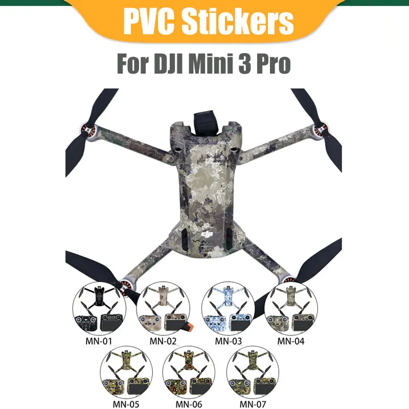PVC Stickers for DJI Mini 3 Pro Skin for DJI RC/DJI RC-N1 Remote Control Sticker Scratch Resistant Waterproof Accessories