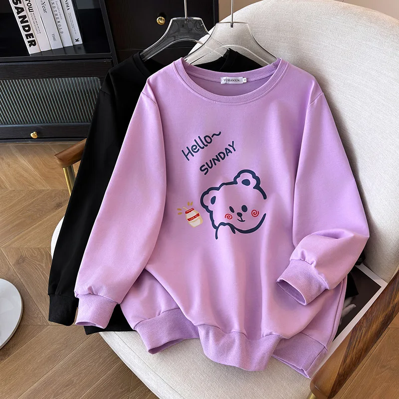 

100/175kg Big Size Women Clothing Oversize 150kg Casual Loose Cute Autumn Hoodies Bust 150/160cm Pullovers Women 6XL 7XL