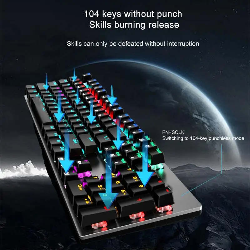 

AOC Mechanical Keyboard Gk410 With Blue Switch Black Switch Brown Switch Full Key Anti Ghosting Gaming For Desktop And Laptop Co