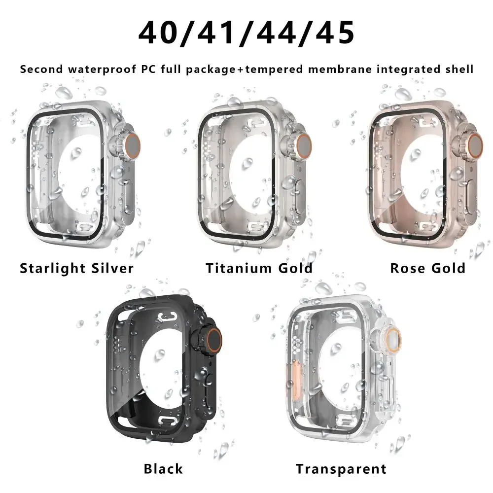 Ultra Waterproof Tempered Glass Full Coverage Apple Watch Case