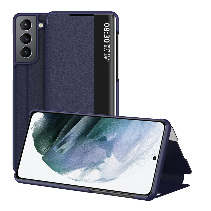 

For Samsung S 22 S22 S22+ Case Smart Flip Stand View Window Cover Protective Leather Case for Galaxy S22 Plus S22Ultra