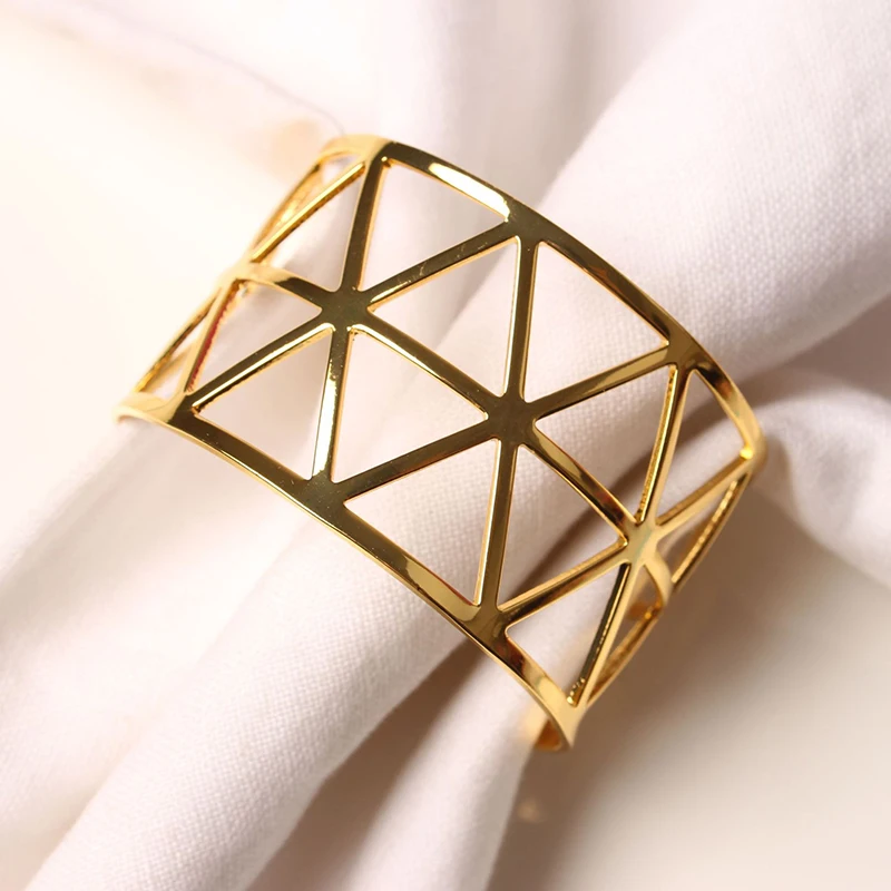 Gold Silver Napkin Ring Hollow Paper Napkin Buckles Holder 3/6/12Pcs for Birthday Wedding Christmas Party Decor Dinner Table napkin ring,christmas napkin holder,towel and napkin holder