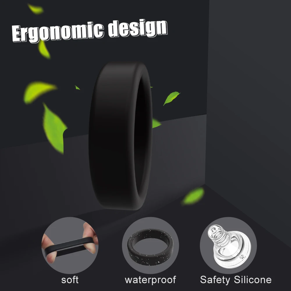 Penis Ring Delay Ejaculation Silicone Reusable Semen Cock Rings on for Men Enlargement Sex Toys For Men Couple Rings 3pcs/set