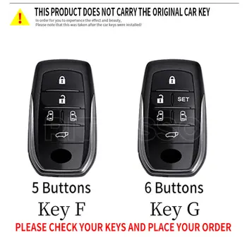 5 6 pulsanti in lega di zinco Tpu custodia per chiave auto per Toyota Alphard Vellfire 30 AH30 2016 ~ 2020 accessori per anello portachiavi - 5 6 pulsanti in lega di zinco Tpu custodia per chiave auto per Toyota Alphard