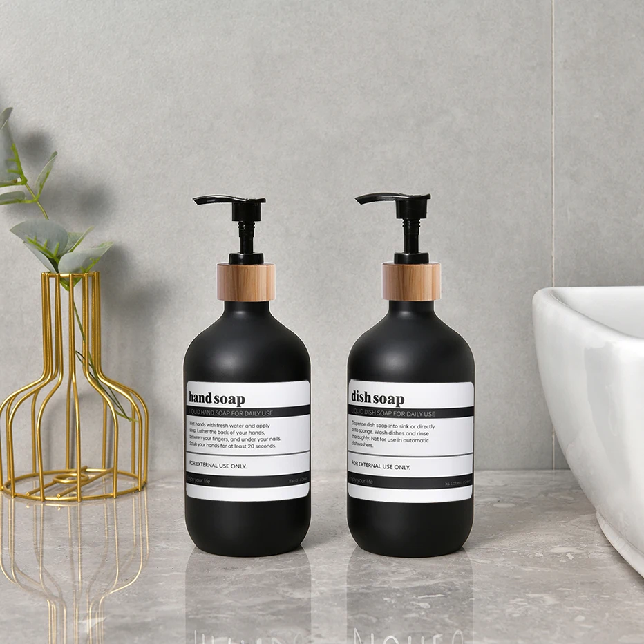 500ml Soap Dispenser Bottle Shampoo Conditioner Body Wash Refillable Dish Soap Hand Waterproof Sticker soap dispenser refillable bottle shampoo dispenser soap dispenser bottle