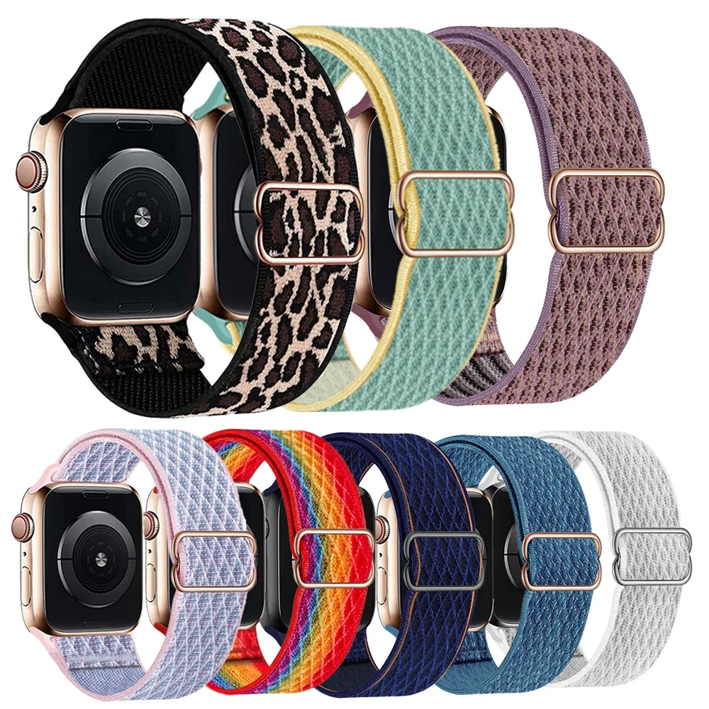 Нейлоновый ремешок для Apple Watch Band iWatch Series SE 6 7 8 9 38 40 42 44 45 49 41 мм T100 Plus W37 T500 X6 W26 Pro DT100 HW22