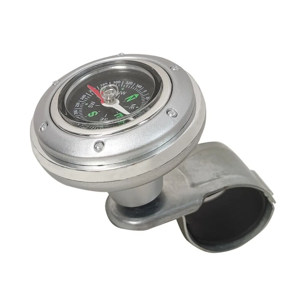 Enhanced Steering Wheel Spinner Knob with 360-Degree Power Handle and Compass