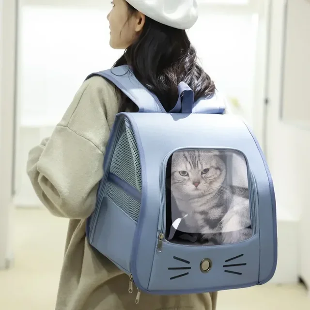 Pet Cat Carrier Bag Cat Backpack Outdoor Breathable Portable Shoulders Bag for Cats Small Dogs Transport Carrier 2