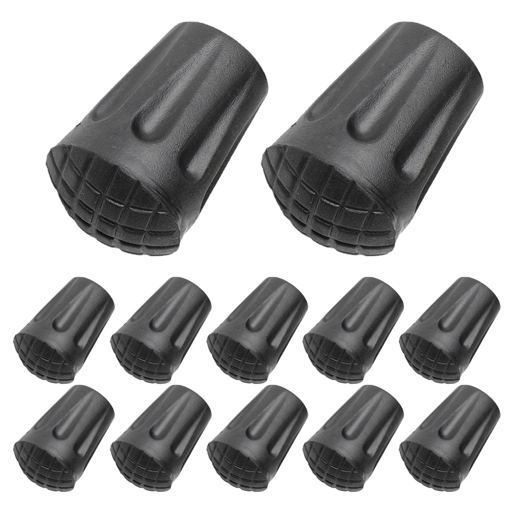 Trekking Pole Tip Protectors 12pcs Walking Pole Stick End Reinforced Rubber Tip End Cap