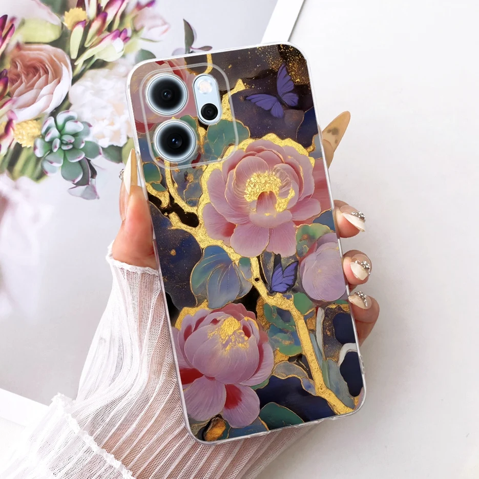 Colorful Flowers Painted Soft Slim Phone Case Cover