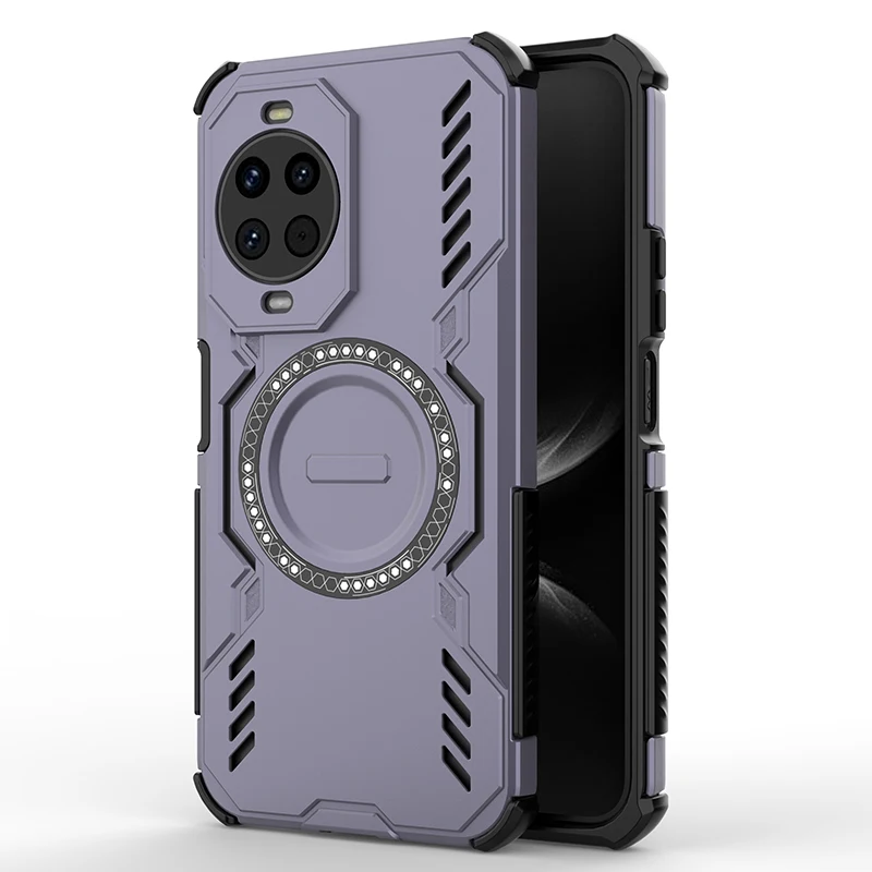 Enhanced Magnetic Air Cushion Anti-Drop Phone Case with Mecha Heat Dissipation