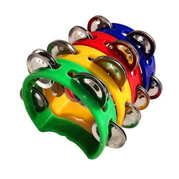 4pcs Tambourine Jingles Rattle Bell Musical Instruments for Party Kid Game Toys Educational Musical Rhythm Toy 5