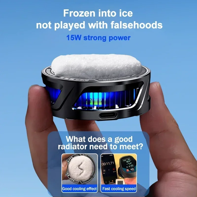 15W 고출력 자기/백 클립 2 in 1 반도체 냉동 가능 얼음 냉각 라디에이터 SL25 휴대 전화 여름 PUBG 게임 쿨러