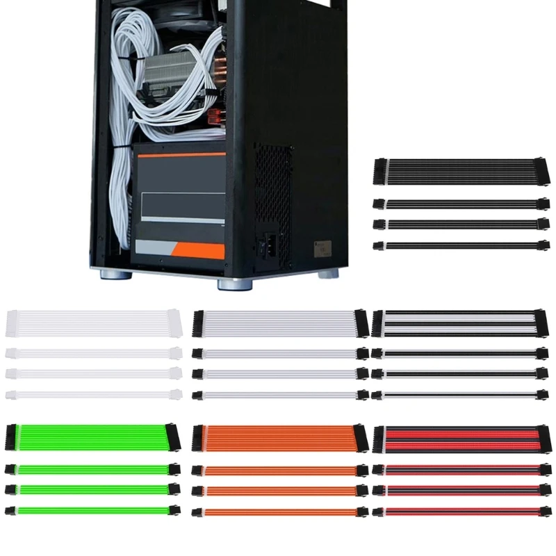 7 Colors A-TX Basic Extension Cable PC GPU CPU Power Supply 1 Set