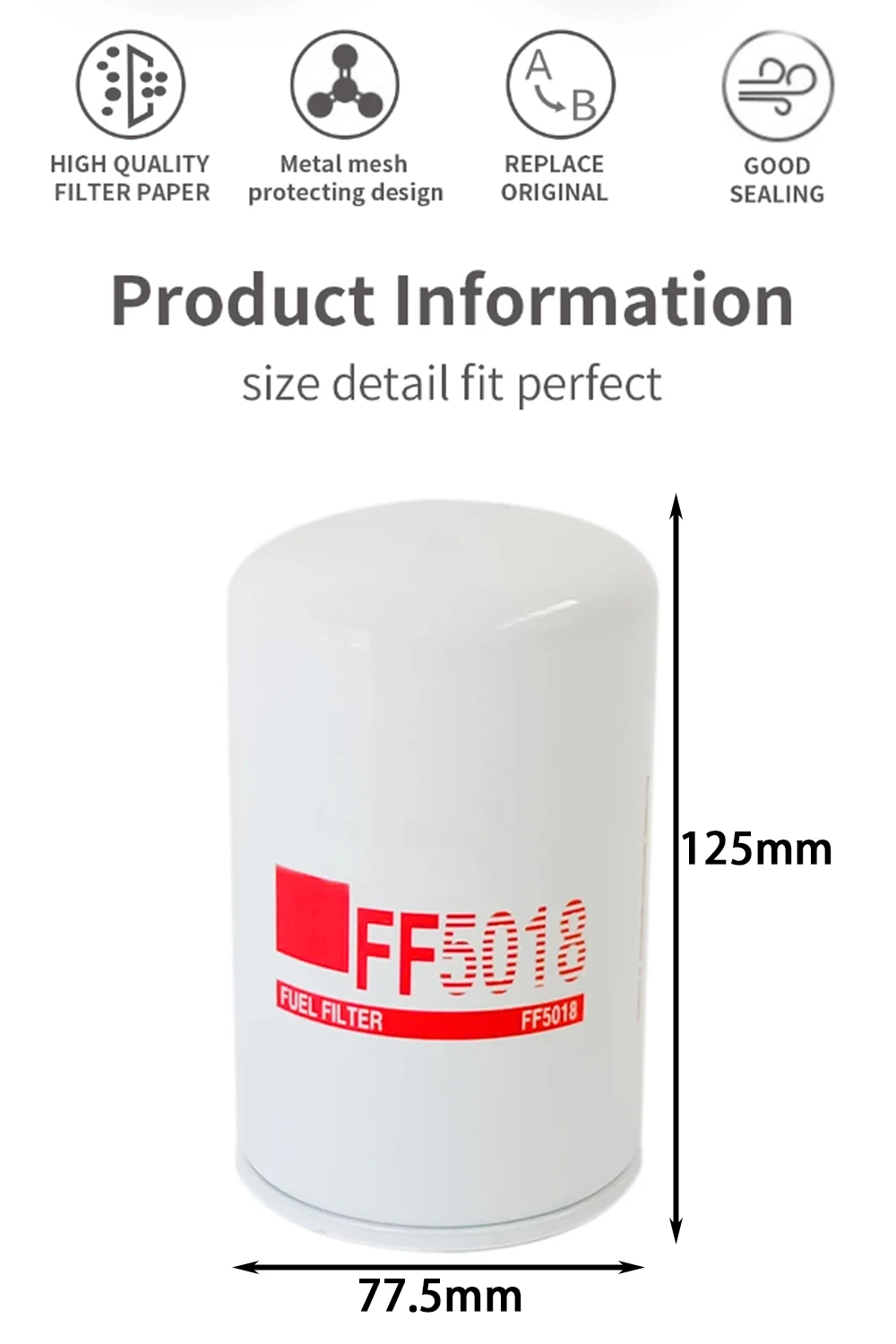 de combustível diesel substitui o oem ff5074 466987-5 538242