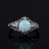 Vintage 925 Silver Original Opal Rings 925 Silver Woman Exquisite Filigree Cocktail Party Birthstone Gift Ring Fine Jewelry 3