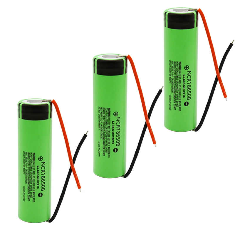 Original 18650 Battery 3.7V 3400mah NCR18650B Lithium Rechargeable Batteries Cells +panasonic DIY wire | Электроника