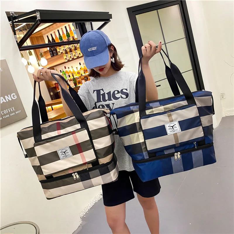 Multi-pocket Partition Fitness Portable Large Capacity Checker Travel Bag Mother-to-be Handbag Shoes Bag Waterproof