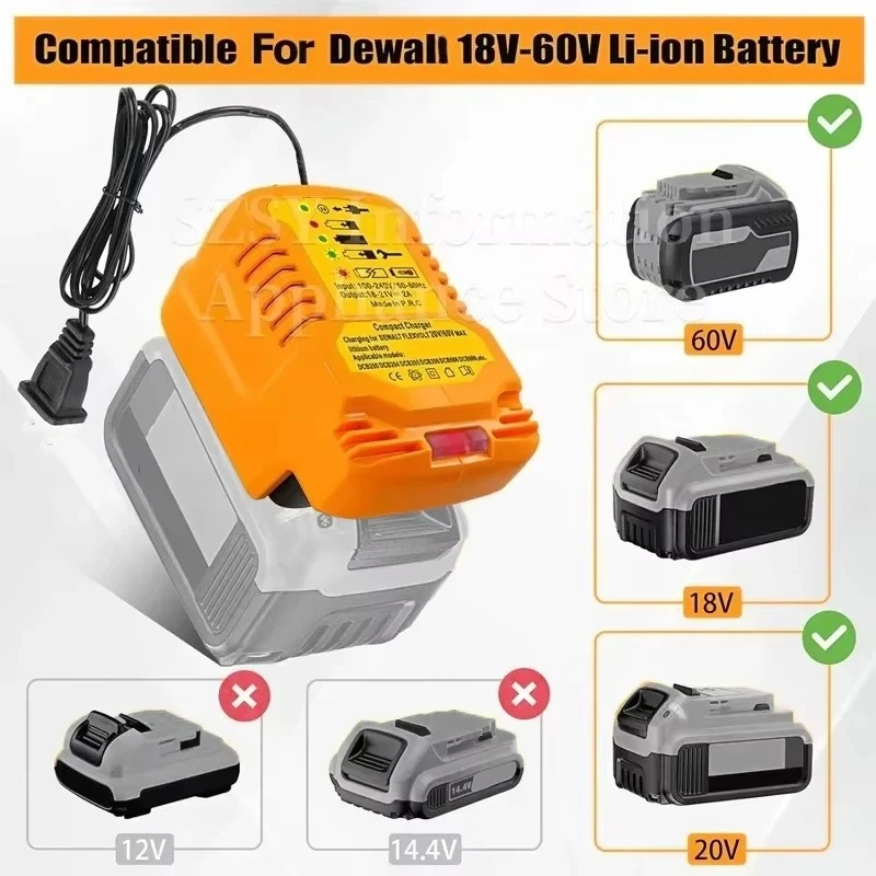 디월트 배터리 20V 18V 60V DCB200 DCB203 DCB204 DCB205 DCB206 DCB207 리튬 이온 배터리 휴대용 충전기
