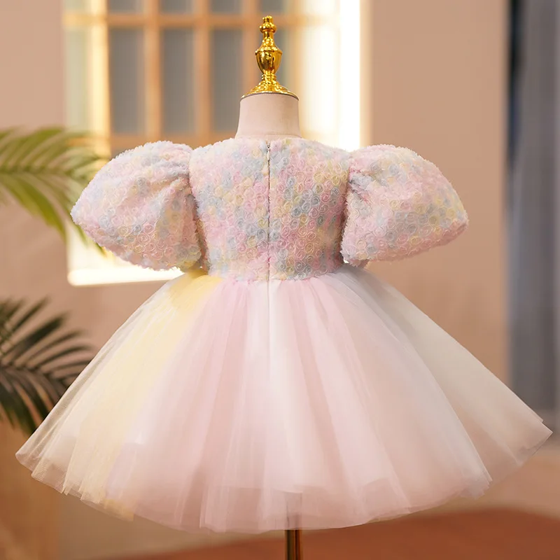 2025 Neonate Abiti Nuovi Abiti per Ragazze Per Fiori per Bambini Arcobaleno Principessa Tutu Abito Festa di Compleanno Abbigliamento per Bambini - immagine 4
