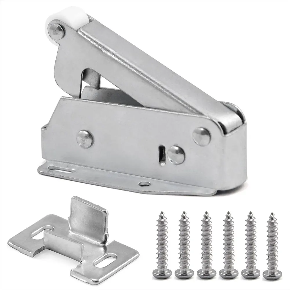 1pcs Loft Door Spring Catch Hatch Push Latch Auto Spring Cold-rolled Steel Touch Latch Push Attic Cupboard Lock Hardware