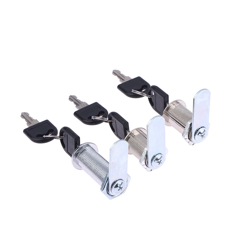 ล็อคประตูตู้ ล็อคตู้โต๊ะ ล็อคโลหะผสมทรงกระบอก พร้อมกุญแจ 2 ดอก ล็อคเพื่อความปลอดภัย สำหรับเฟอร์นิเจอร์ ตู้เก็บของ สำหรับบ้านและสำนักงาน 1