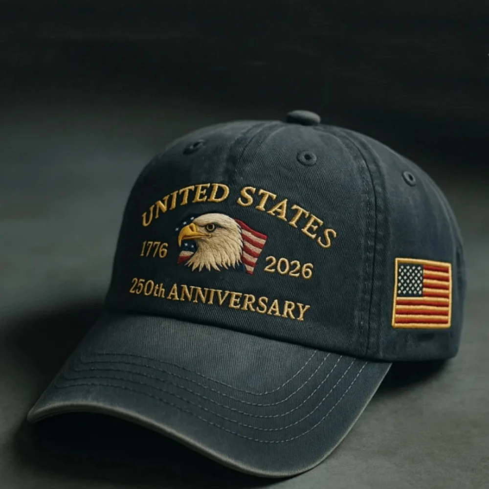 Bald Eagle Cap, bequeme USA-Baseballkappe, 250-jähriges Jubiläumshut, patriotische Baseballkappe für alle Jahreszeiten, für Sommer-Familienkopfbedeckungen – Detail 2
