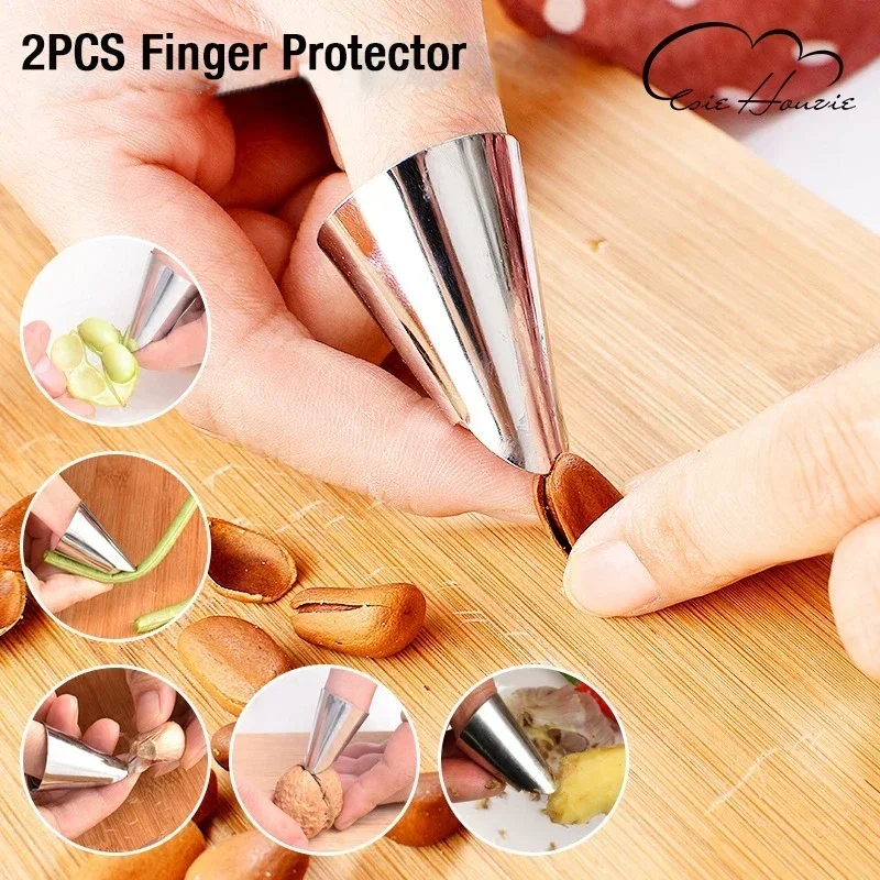 Stainless steel finger protector for vegetable, fruit and vegetable peeler, kitchen tools, home gadgets, 2PCs