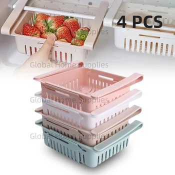 Set of 4 Extendable Fridge Drawers 1