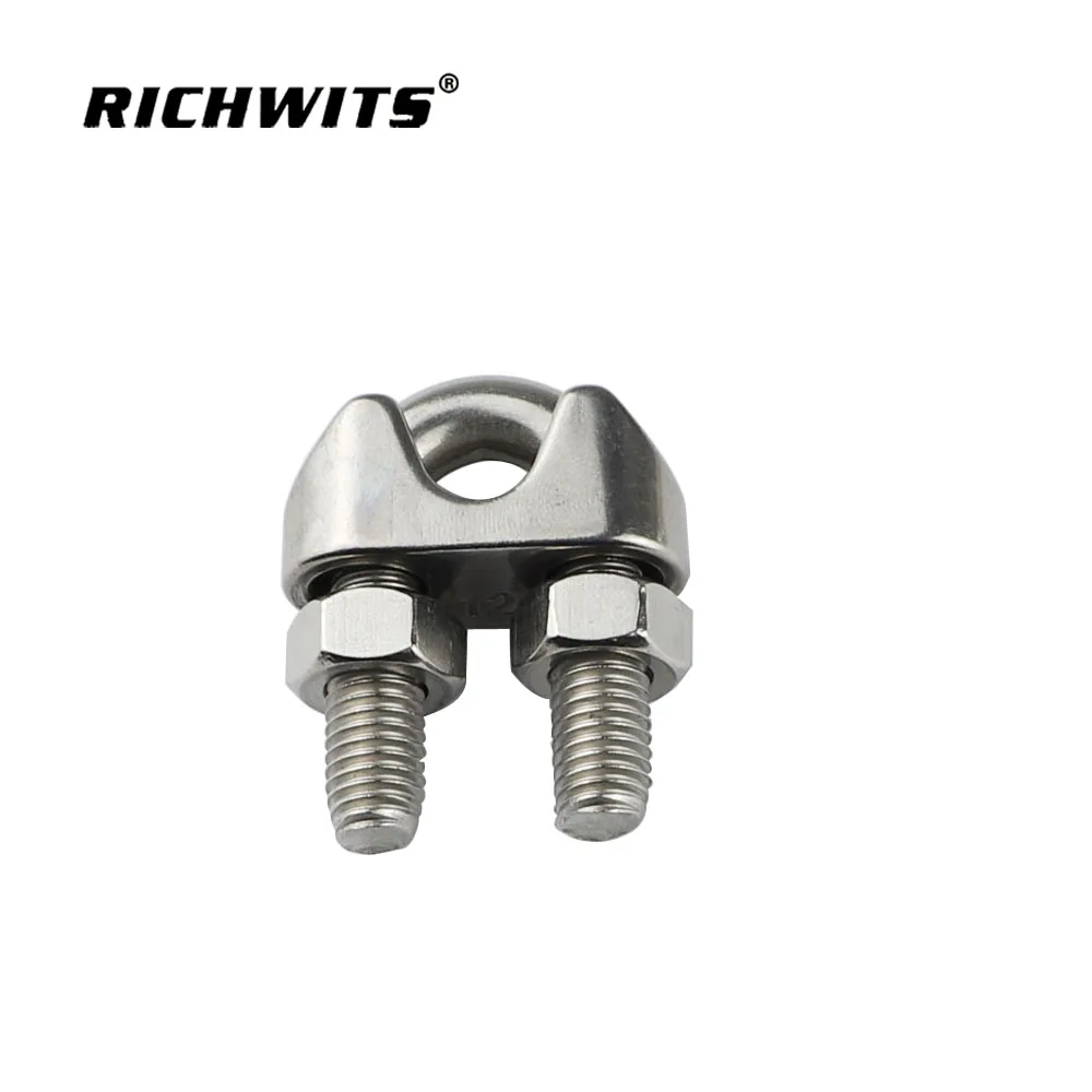 

DIN741 Chuck Wire Rope Rolling Head Fastening Clip Rope Clip U-shaped Chuck 6mm SS316 304