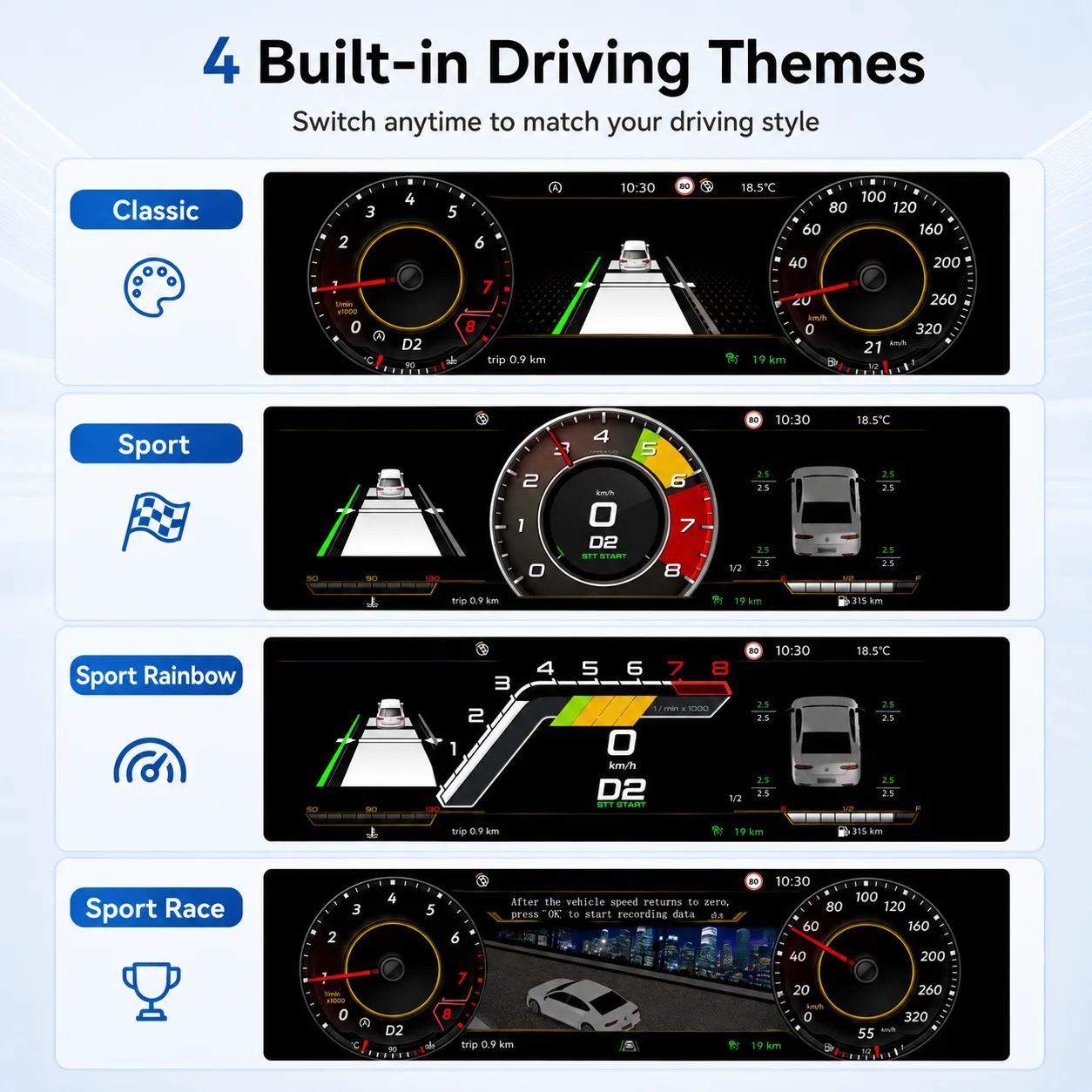 AUTOTOP Pantalla LCD de 12.3" para el Panel de Instrumentos Virtual de Volkswagen VW Passat B8 Magotan B8 CC Arteon Passat Variant 2015-2023, Actualización del Velocímetro Digital, CarPlay Inalámbrico, Android Auto, AirPlay, AutoLink, Mapas GPS en Línea, Música, Teléfono, OEM 5
