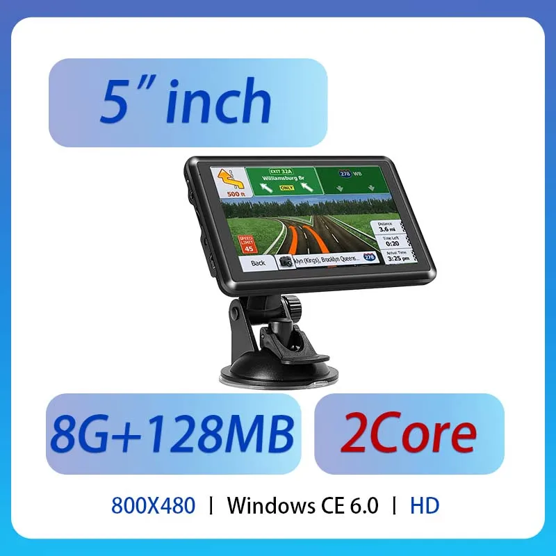 5 Inches Touch Screen GPS Navigation for Car 8G RAM 128MB FM Transmission Bluetooth Europe Map Sat Nav Truck Gps Navigators fleet tracking Vehicle GPS Systems