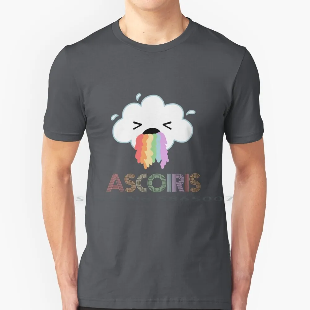 Ascoiris Rainbow Puke T Shirt 100% Cotone Asco Latinx Latino Art Rainbow Arcoiris Cloud Celestial Sky Fun Humor Colorful Puke