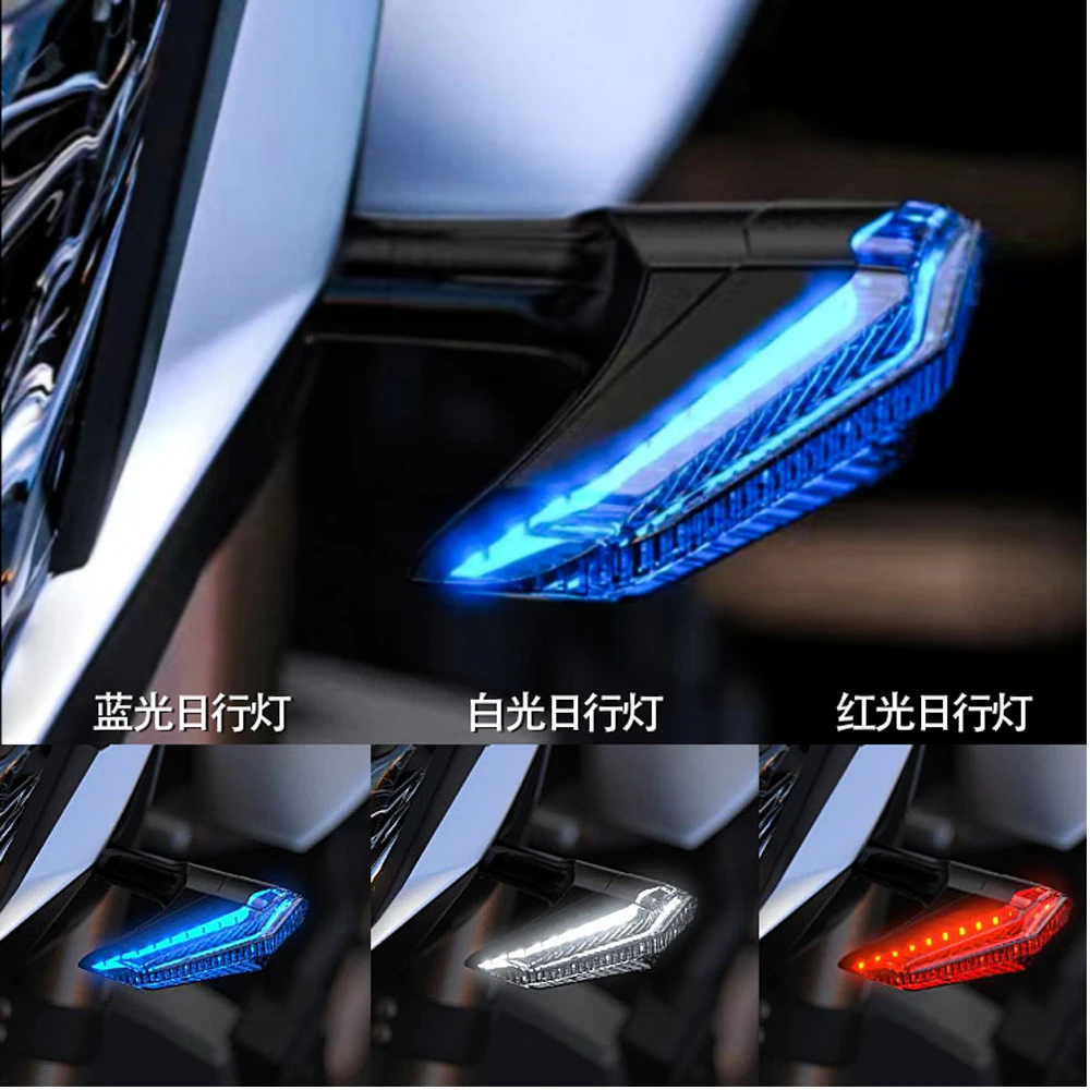 12V LED Ring Fork Strip Lamp Flashing Blinker Motorcycle Turn Signal Light & DRL Amber White Moto Flasher Auto Accessories