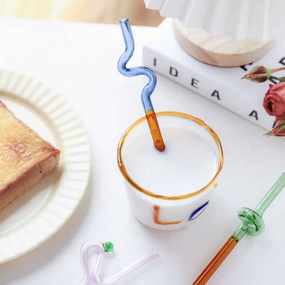 Description Picture 6 of itemINS Style Glass Straw Gift Box Set Transparent Color Drinking Tube Washable Reusable Juice Milk Drinking Tube Bar Accessories