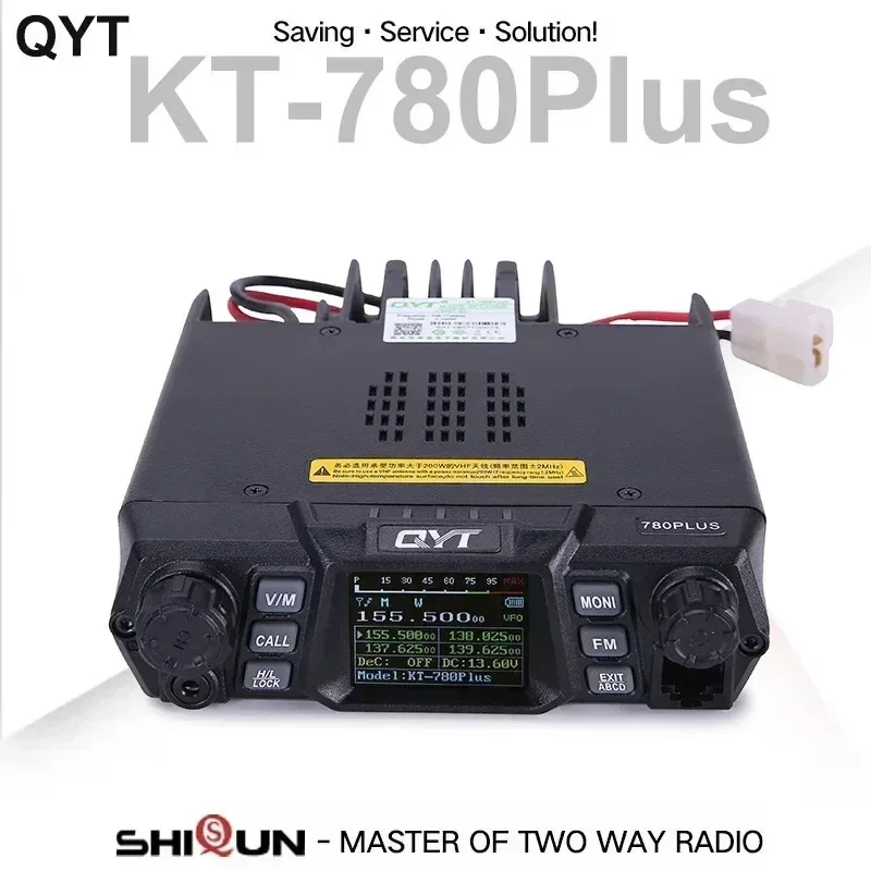 QYT KT-780Plus 모바일 무전기 베이스 싱글 밴드 VHF 워키토키 100W 차량용 무전기 KT-780 Plus 양방향 무전기 장거리 통신