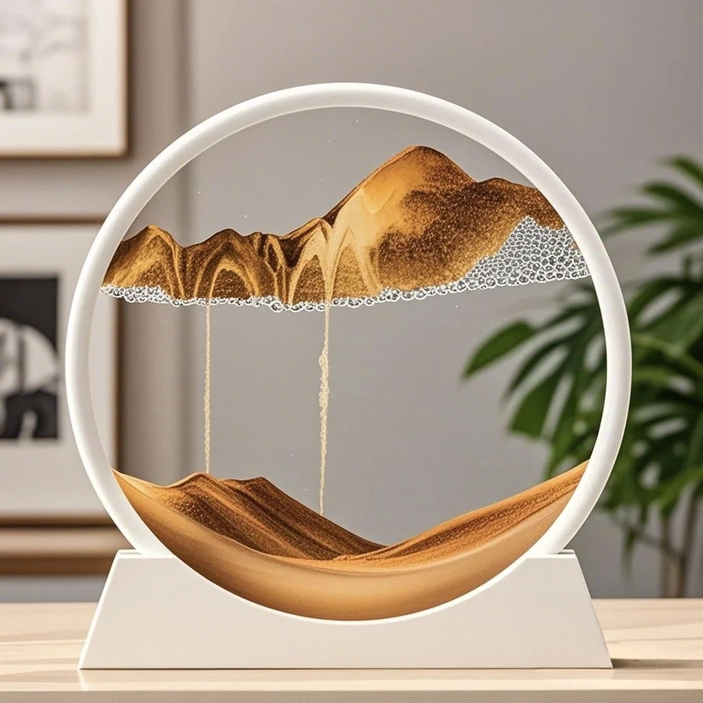 Sandscape Moving Sand Art Picture Quicksand Dynamic Liquid Hourglass Kinetic Sand Painting Flowing Sand Office Home Decor Gifts 1