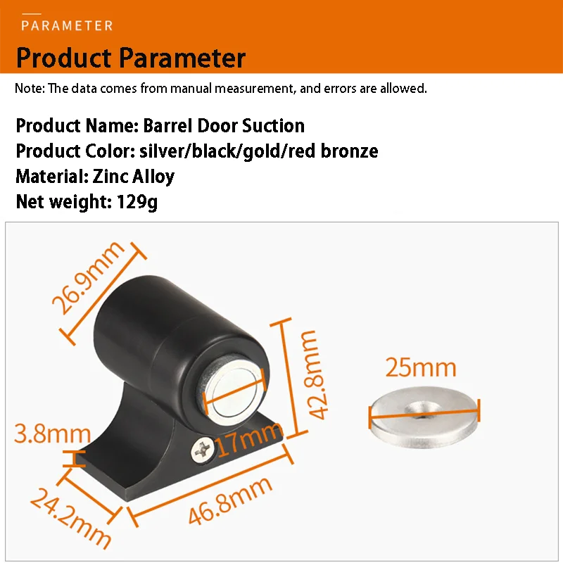 Strong Manetic Door Stopper Zinc Alloy Invisible Floor Door Holder Catcher for Toilet Bathroom Wall Protector Furniture Hardware