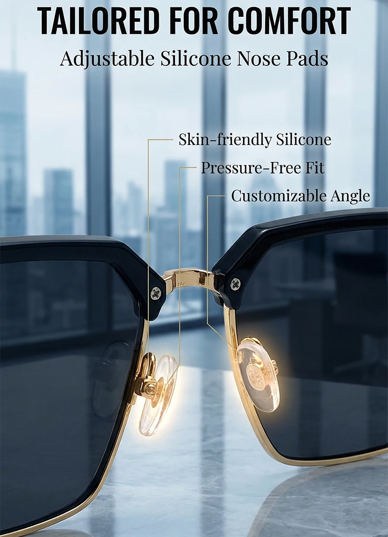 Men's Y2K Punk Sunglasses Lens Reflection Details