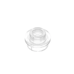 50 - Pack Round 1x1 Open Stud Bricks for Creative Building Projects (Transparent)