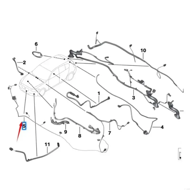 C4DD Easy to Install Front Bumper Wiring for 328i 418i 420i 430i Improved Vehicle Safety and Convenience 61129365042