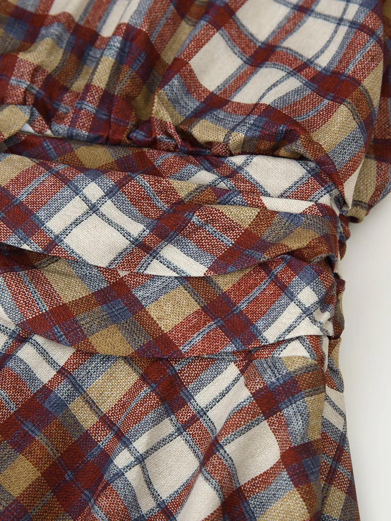 Women Spring Autumn New Slimming Vintage Plaid Dress Female Long Sleeve Knot Waist Design Fashion A- Line Mini Dress Streetwear