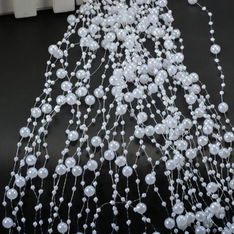 Flower bead garland 5yards Fishing Line Artificial Pearls Chain Garland Wedding Party Decoration DIY