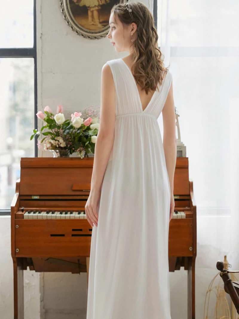 White sleeveless cotton dress by Ritu Jain Singh | The Secret Label