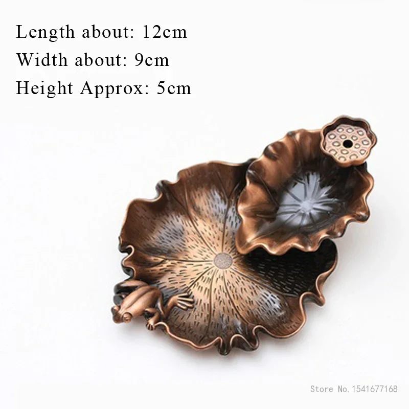 Creative Backflow Incense Burner, Metal Lotus Pond, Moonlight, Home, Chinese Zen Tea Ceremony, Ornamental Lotus Leaf, 1Pc