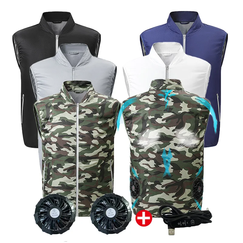 

Cooling Vest With Fan USB Charging Men Women Ice Vest Summer Air Conditioning Vest Outdoor Camping Activity Work Clothes Latest