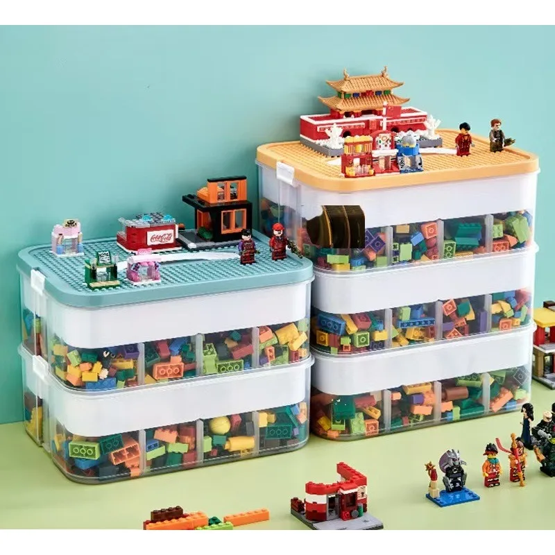 Transparent Dustproof and Moisture-Resistant Plastic Storage Box for Home Building Blocks Children's Toy Sorting Storage Box