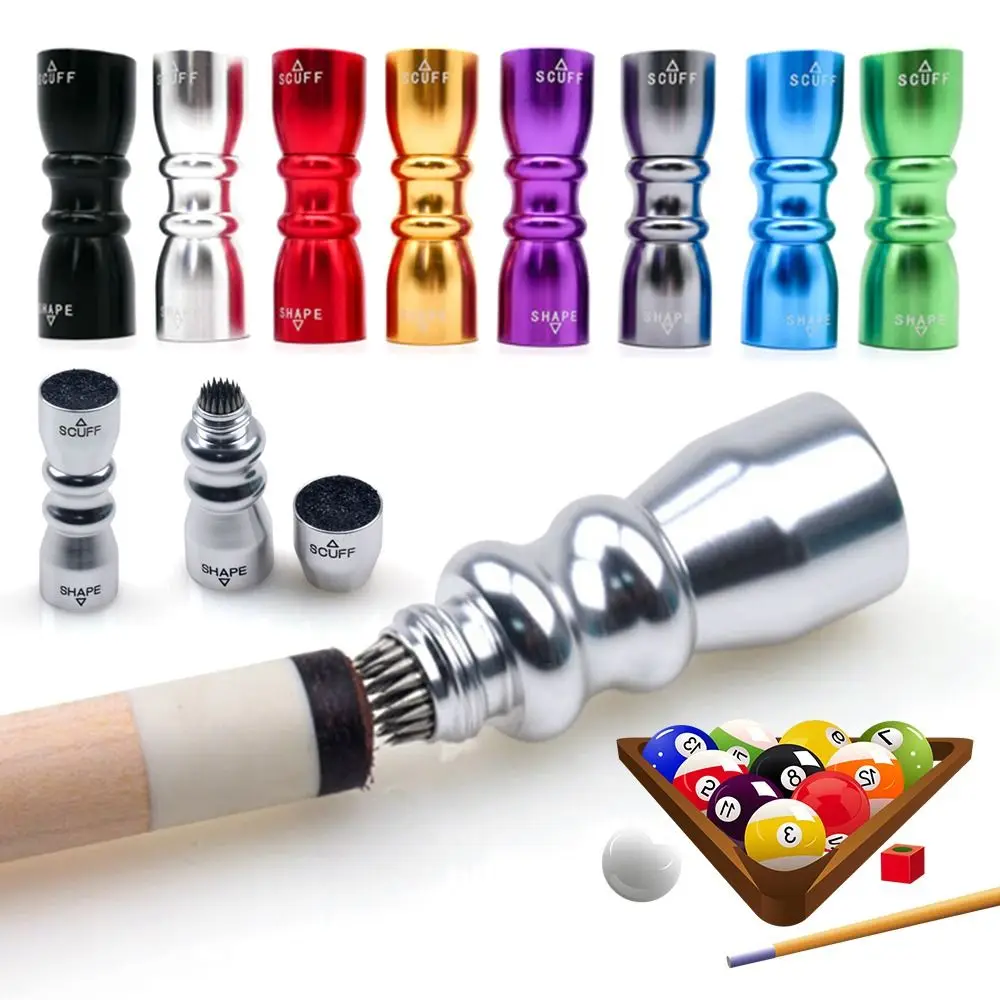 

Multifunction Tool Cue Tip Shaper Billiard Accessories 3 in 1 Tip Trim Tool Professional Colorful Shaper Aerator Tapper